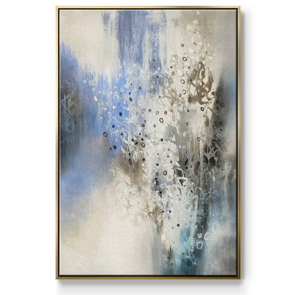 Glacier Stones Framed Premium Gallery Wrapped Canvas - Ready to Hang - 27 x 41 - Gold Floating Frame