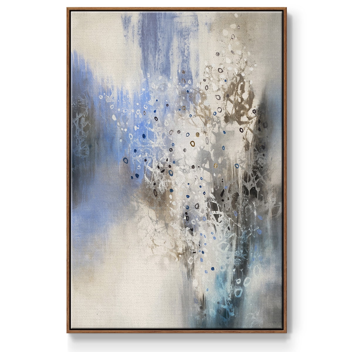Glacier Stones Framed Premium Gallery Wrapped Canvas - Ready to Hang - 27 x 41 - Walnut Floating Frame