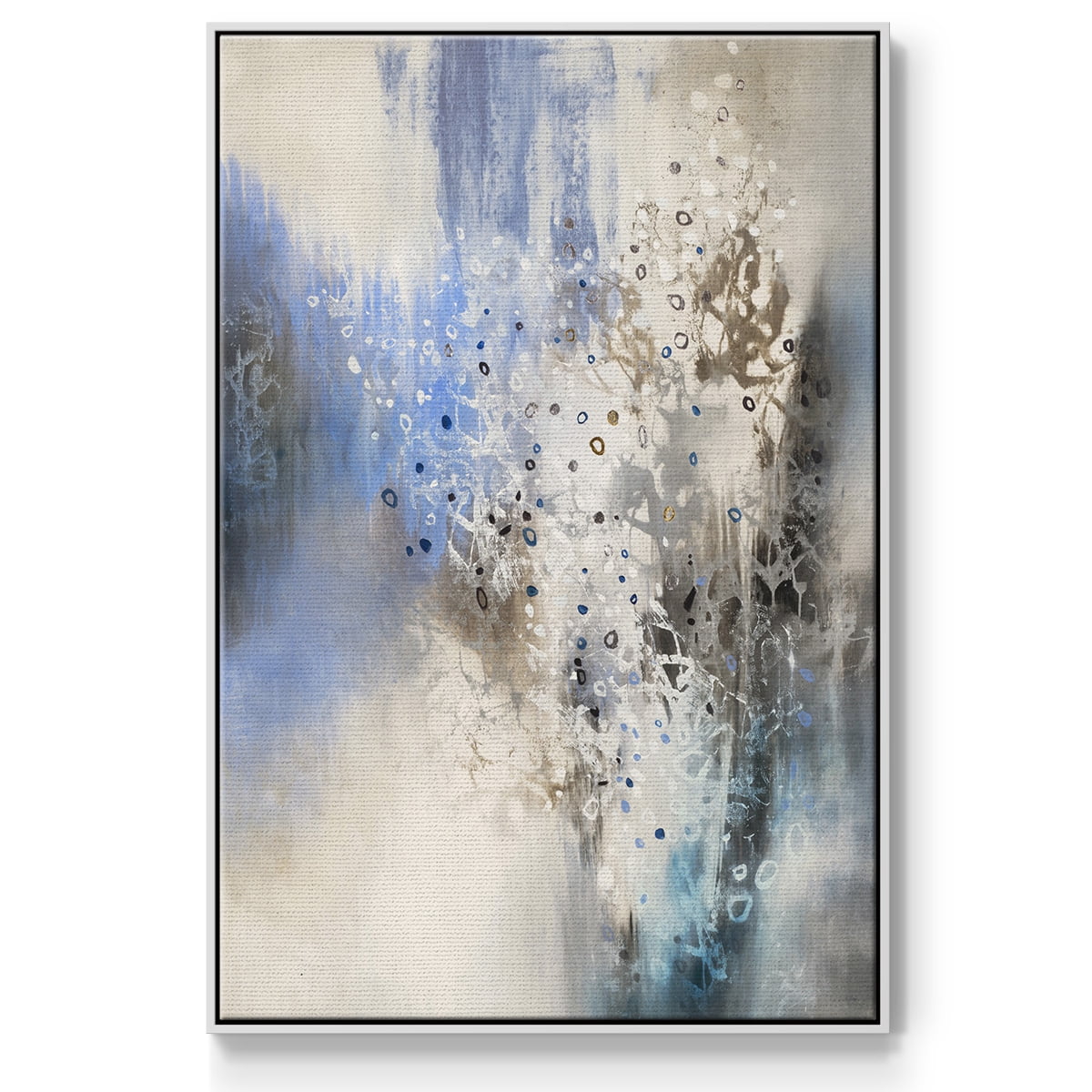 Glacier Stones Framed Premium Gallery Wrapped Canvas - Ready to Hang - 27 x 41 - White Floating Frame