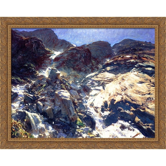 Glacier Streams 36x28 Large Gold Ornate Wood Framed Canvas Art by John Singer Sargent