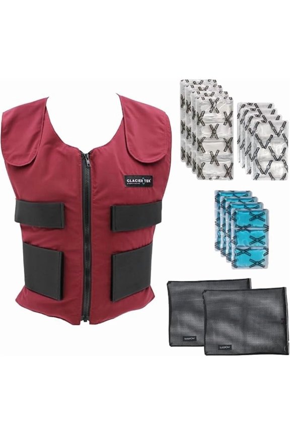 Sports Cool Vest Bundle, with Cooling Packs Plus Booster Pack Set