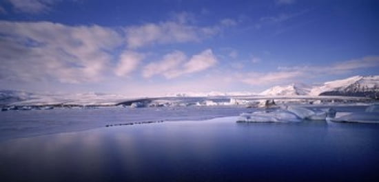Glacier floating on water Jokulsarlon Glacial Lagoon Vatnajokull Iceland Canvas Art - Panoramic Images (24 x 12)