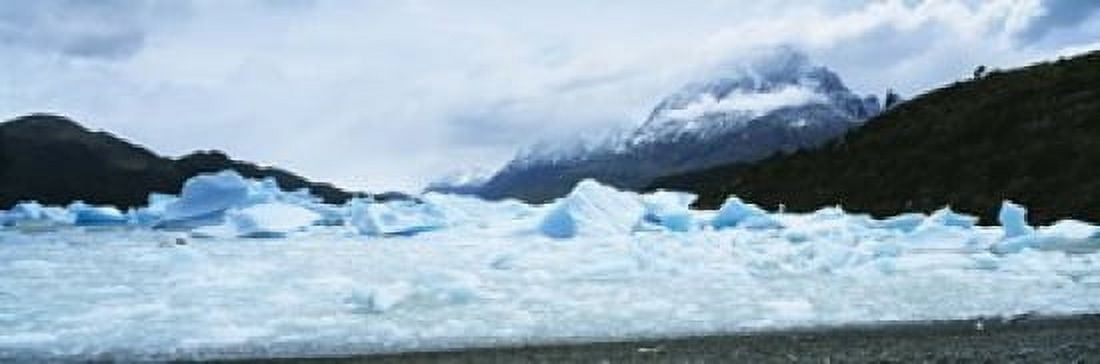 Glacier on a mountain range Grey Glacier Torres Del Paine National Park Patagonia Chile Canvas Art - Panoramic Images (18 x 6)