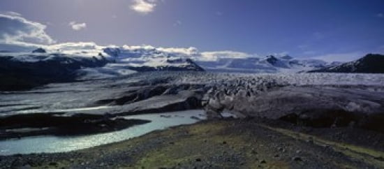 Glaciers in a lake Vatnajokull Fjallsarlon Jokulsarlon Lagoon Iceland Canvas Art - Panoramic Images (30 x 14)
