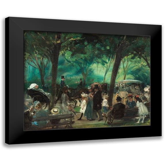 Glackens, William 14x12 Black Modern Framed Museum Art Print Titled - The Drive Central Park
