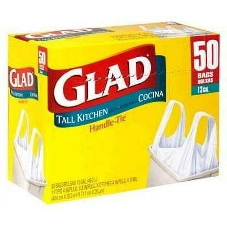  Glad Tall Kitchen Handle-tie Trash Bags - 13 Gallon