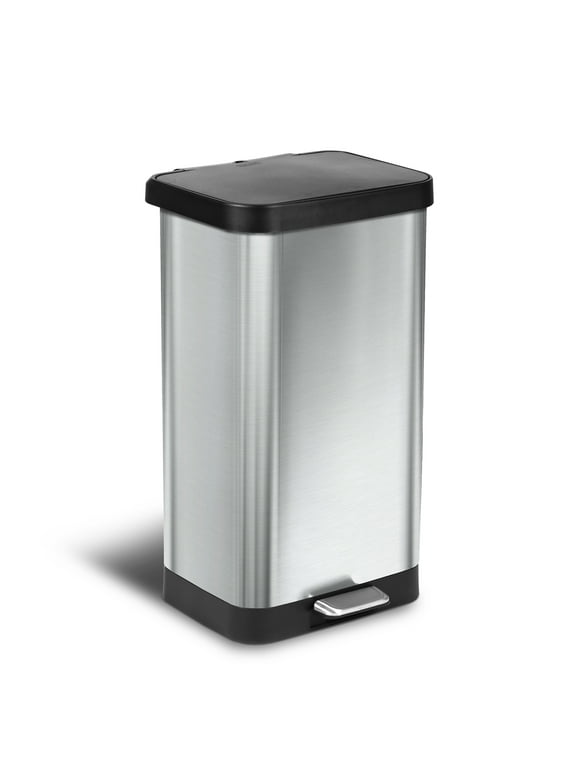 Glad 20 Gallon Stainless Steel Step on Kitchen Trash Can