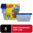 thumbnail image 1 of Gladware Everyday Soup & Salad 24oz Medium Rectangle Containers 5ct, 1 of 6