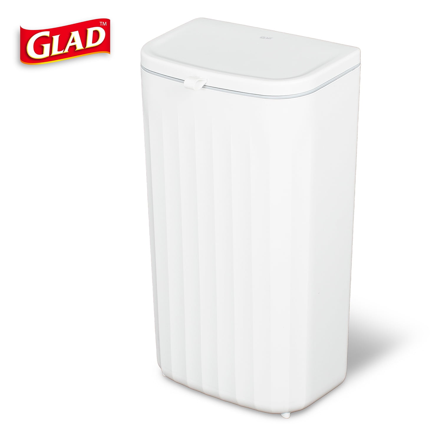 Glad Kitchen Trash Can, 3.1 Gallon Roomate Undercounter Garbage Bin, White