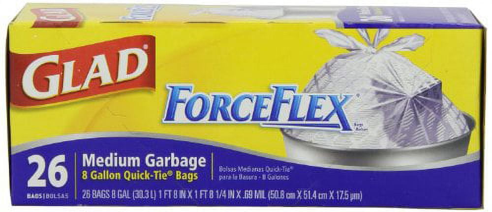 Glad ForceFlex Medium 8 gal Quick Tie Garbage Bags