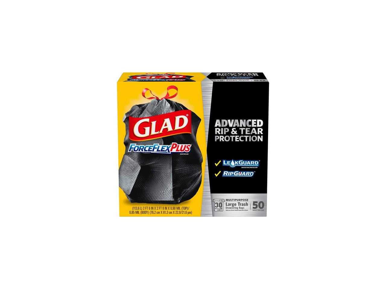 Glad 78997CT ForceFlexPlus Large Trash Drawstring Bags