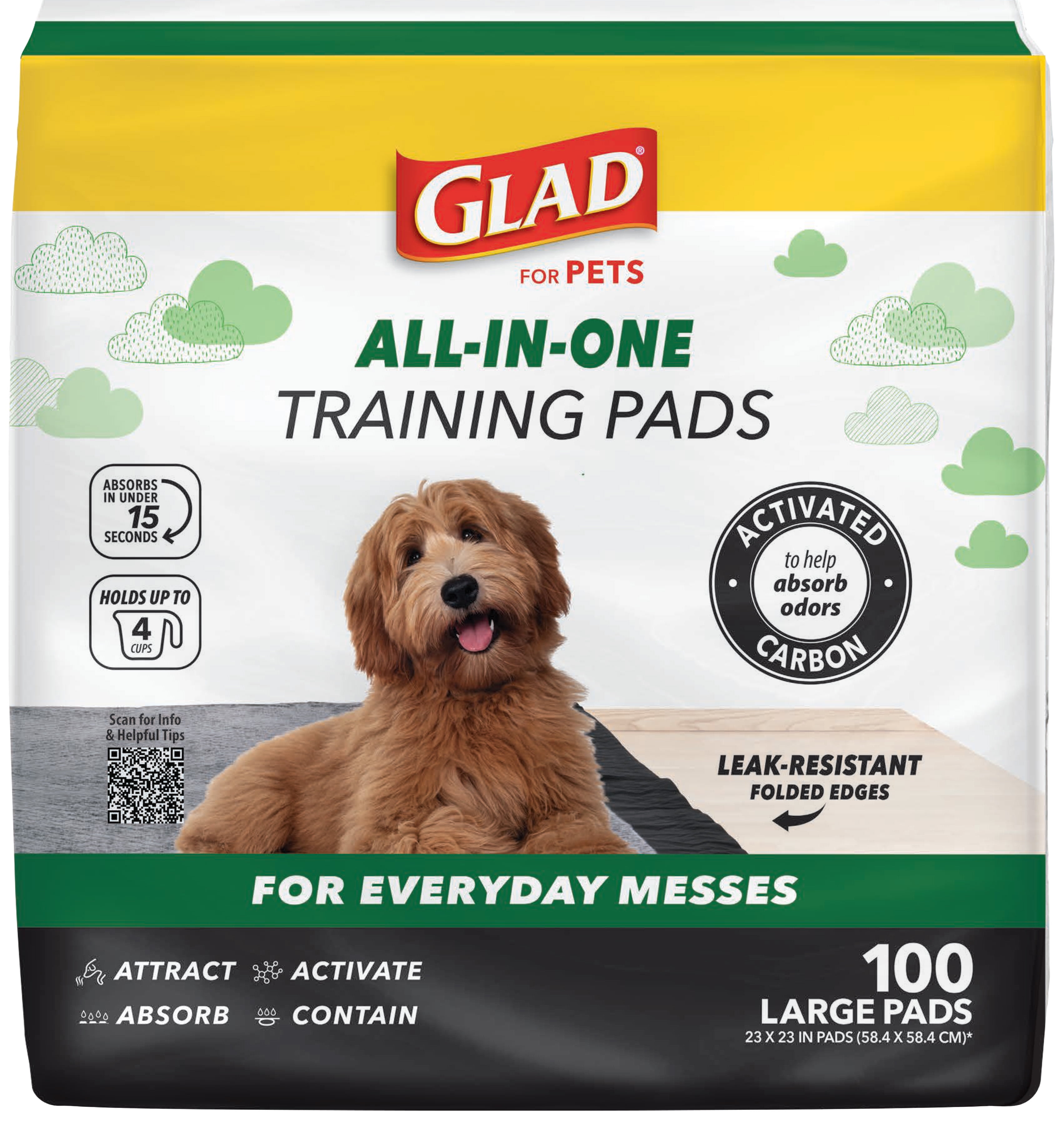 Small Black Activated Carbon Dog Training Pads, 23in x 23in, 100 Count