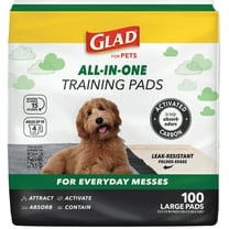 Glad Activated Charcoal Leak-Resistant Training Pads for Dogs, 23in x 23in, 100 Count
