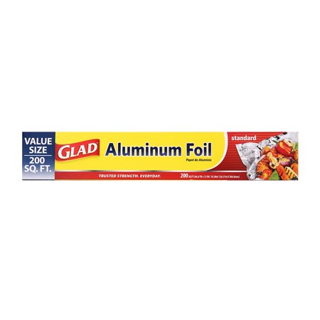 Glad Aluminum Foil Value Size, 200 Sq-Ft | Multiuse Foil For Ultimate Food Protection | Glad Aluminum Foil For Grilling, Roasting, Baking | Accessories For All Cooking Needs