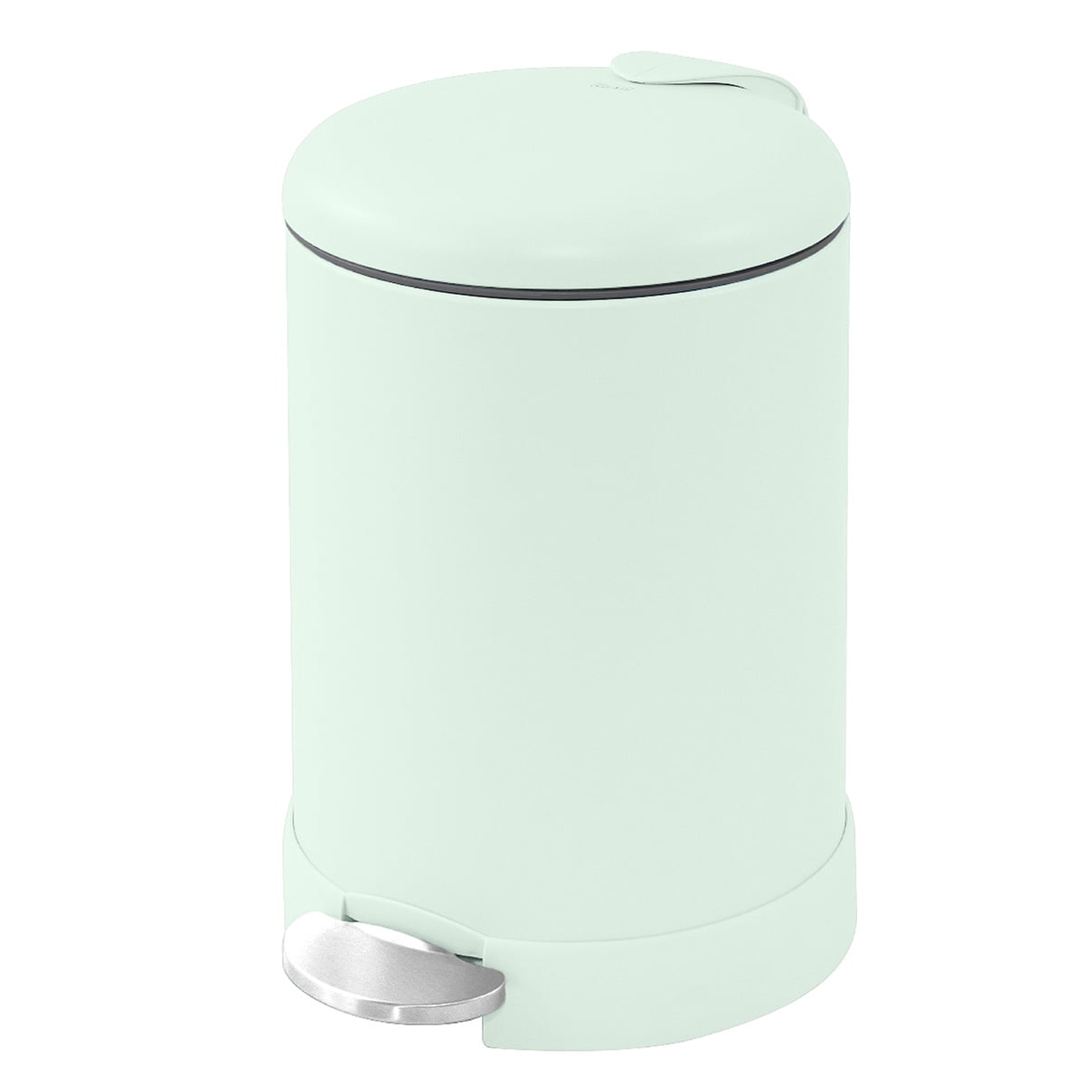 Glad Bathroom Trash Can, 1.2 Gallon Stainless Steel Small Step Garbage Bin with Lid, Mint