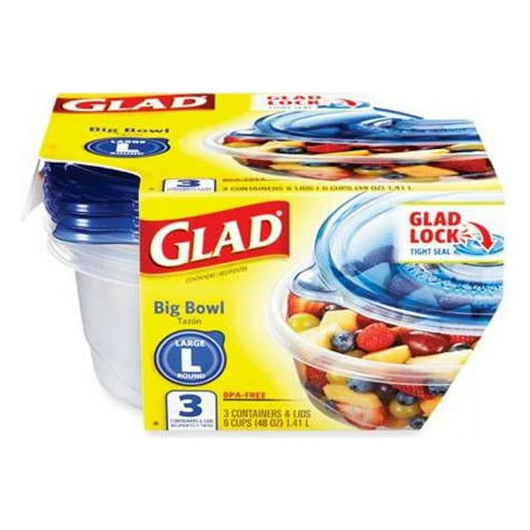 Glad Food Storage Containers - Big Bowl Container - Holiday Edition -  48oz/3ct – Target Inventory Checker – BrickSeek