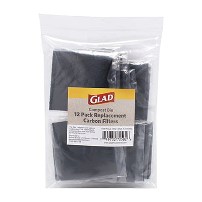 Glad Compost Bin Charcoal Filter, 12 Count
