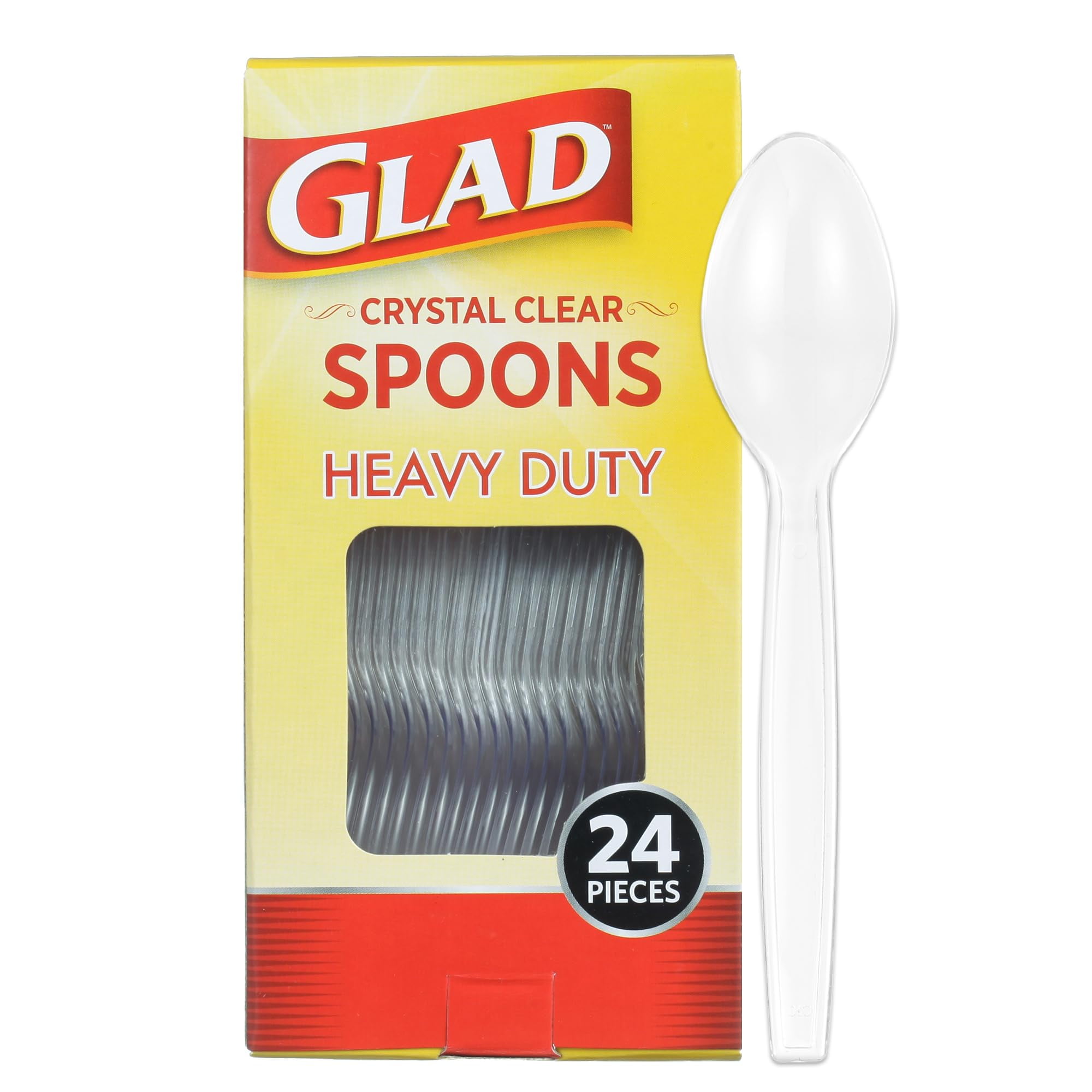 Glad Clear Plastic Spoons, Heavy Duty Disposable Cutlery Set, Standard ...