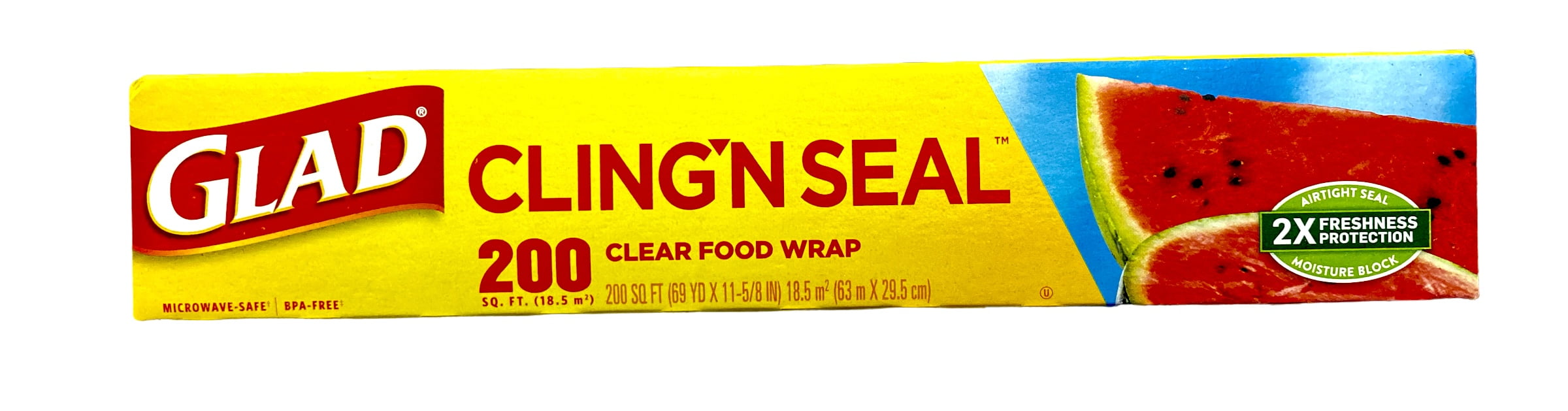 Glad Cling N Seal 200sq Clear food Wrap Microwave safe BPAfree