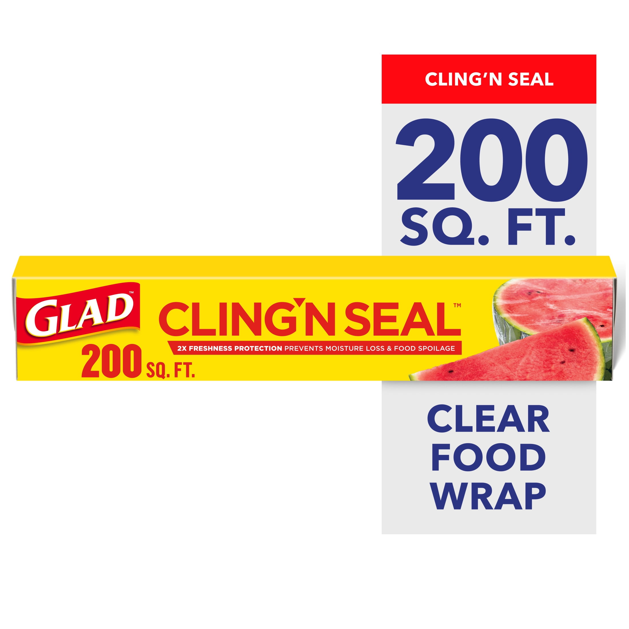 Glad, Plastic Food Wrap, 200 sq ft, Cling and Seal, Clear