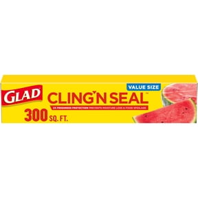 Glad Cling'N Seal Food Wrap, 300 sq ft Roll