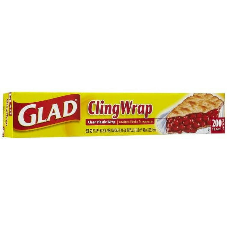 Buy Glad Cling Wrap Clear Plastic 200 sq ft - 3 Pieces