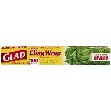 Glad, Plastic Food, Cling  Wrap,  100 Square Foot Roll