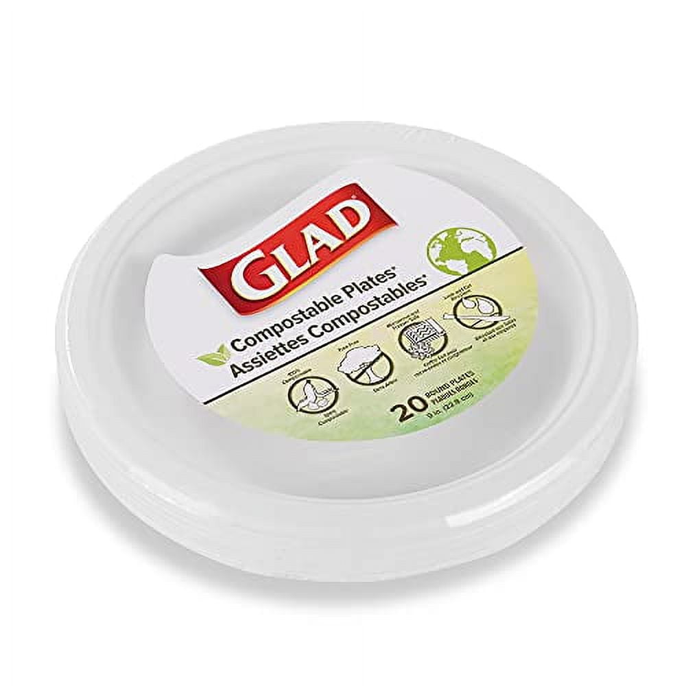 Glad Compostable Paper Plates9in Round Plates, 20 CountEco Plates