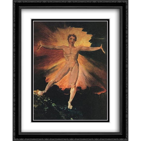 Glad Day or The Dance of Albion 2x Matted 28x34 Large Black Ornate Framed Art Print by Blake, William