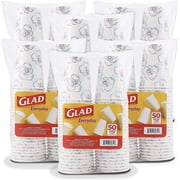 Glad Disposable Paper Cups With Blue Flower Design, Heavy Duty To Go Cups, 12 Ounces | Disposable Cups For Everyday Use, 12 Oz Cups, Paper Cups 300 Count