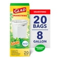 thumbnail image 1 of Glad Drawstring Medium Scented Trash Bags, 8 Gallon, Gain Original Scent With Febreze Freshness, 20 Bags, 1 of 14