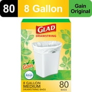 Glad Drawstring Medium Scented Trash Bags, 8 Gallon, 80 Bags