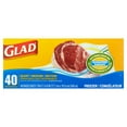 thumbnail image 1 of Glad Food Storage Bags, Freezer Zipper, Quart, 40 Count, 1 of 5