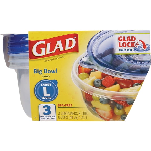 Glad Food Storage Containers, 3 Count- 6 Pack  Durable Food Storage Containers from Glad for Meals, Snacks, and Desserts  Glad Containers for Everyday Use