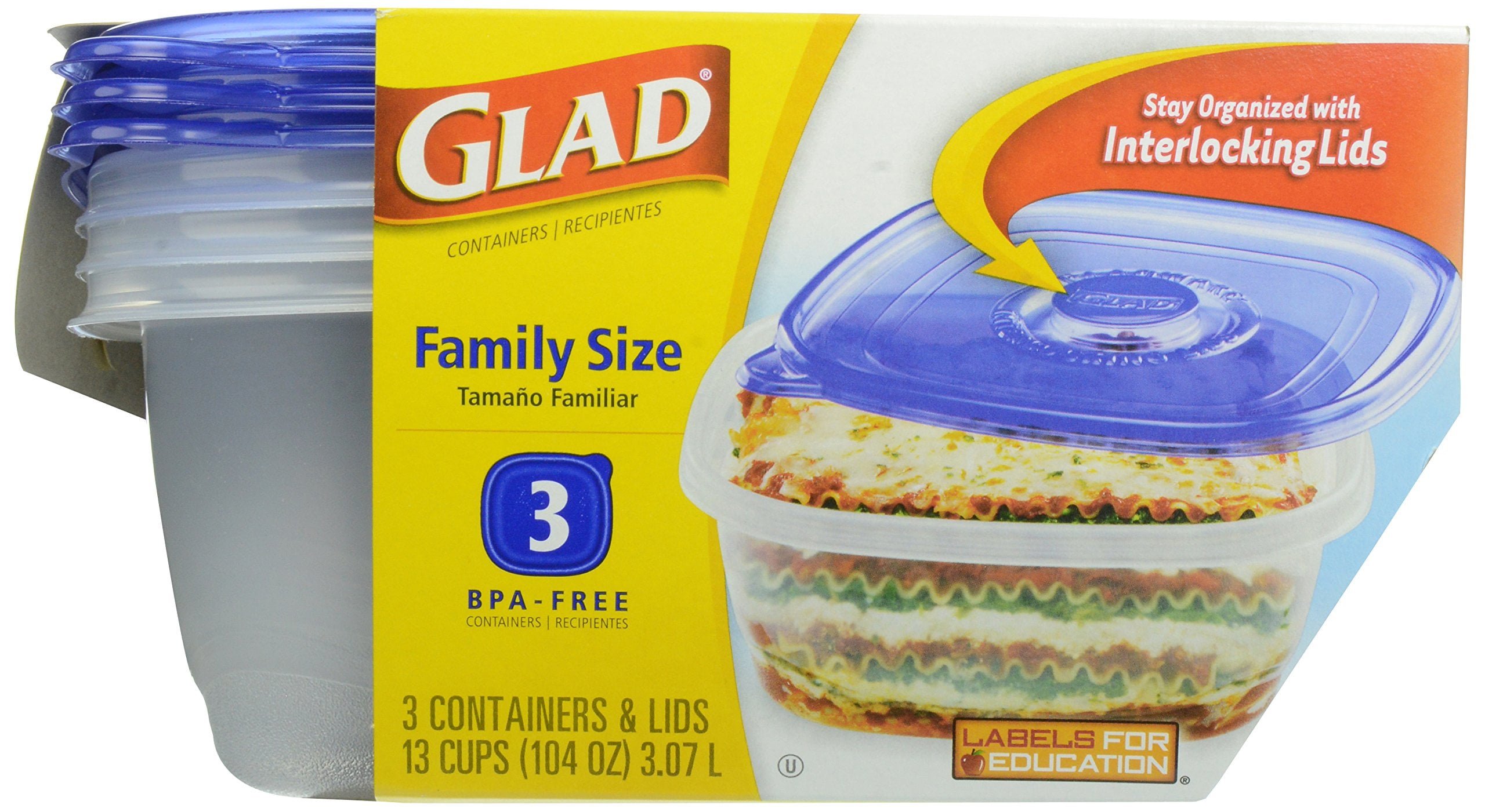 Glad Food Storage Containers Family Sized Container 104 Ounces 3