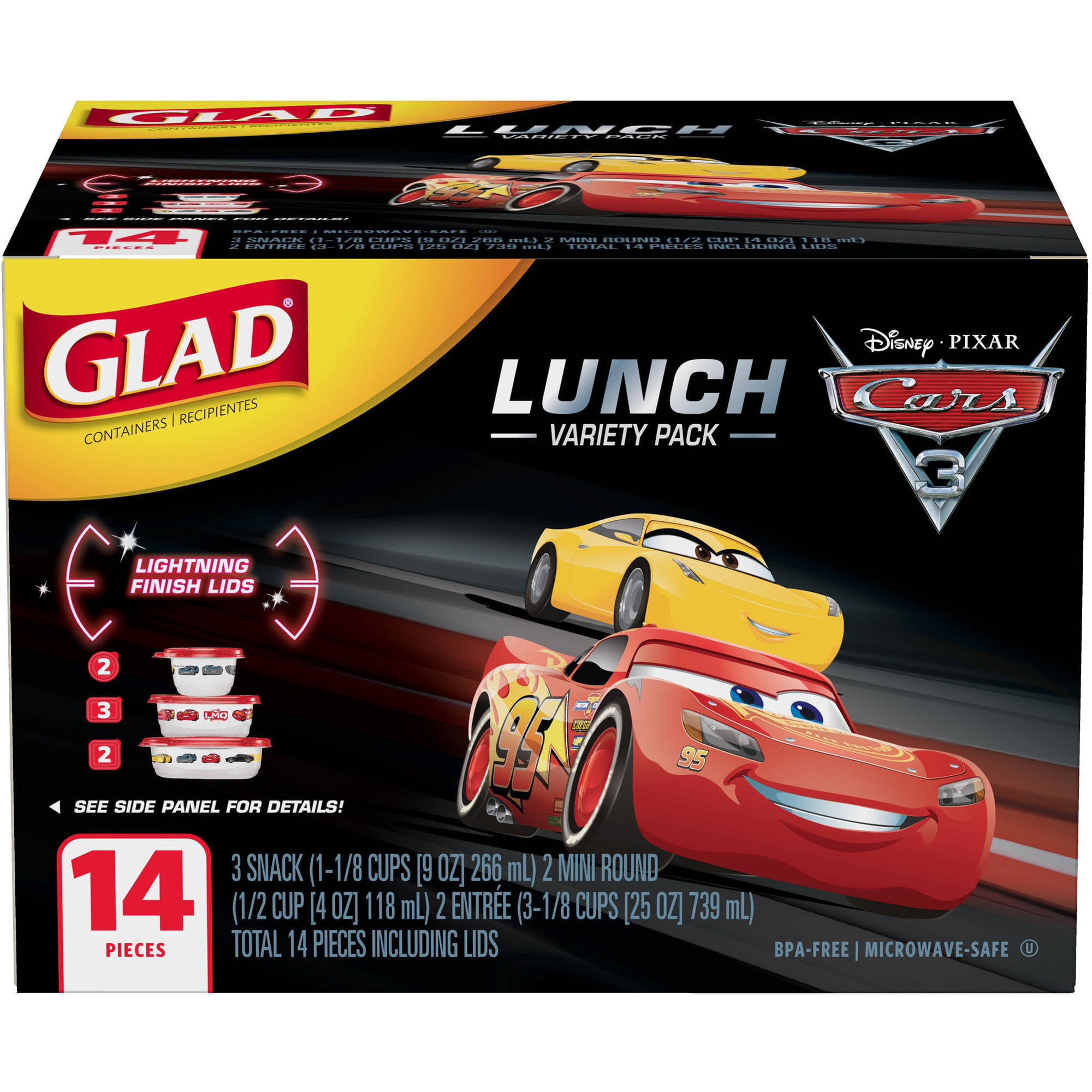 Glad Home Collection Containers & Lids, Small Snack, Square, 9
