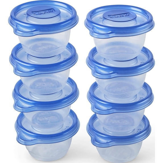 Glad Food Storage Containers - Mini Round Containers - 4 Ounce - 8 Containers