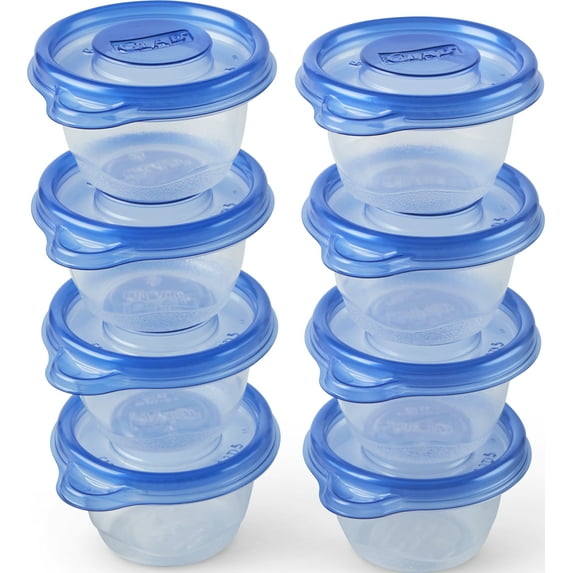Glad Food Storage Containers - Mini Round Containers - 4 Ounce - 8 Containers