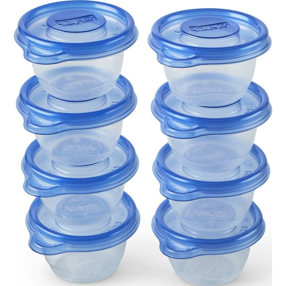 Glad Food Storage Containers - Mini Round Containers - 4 Ounce - 8 Containers