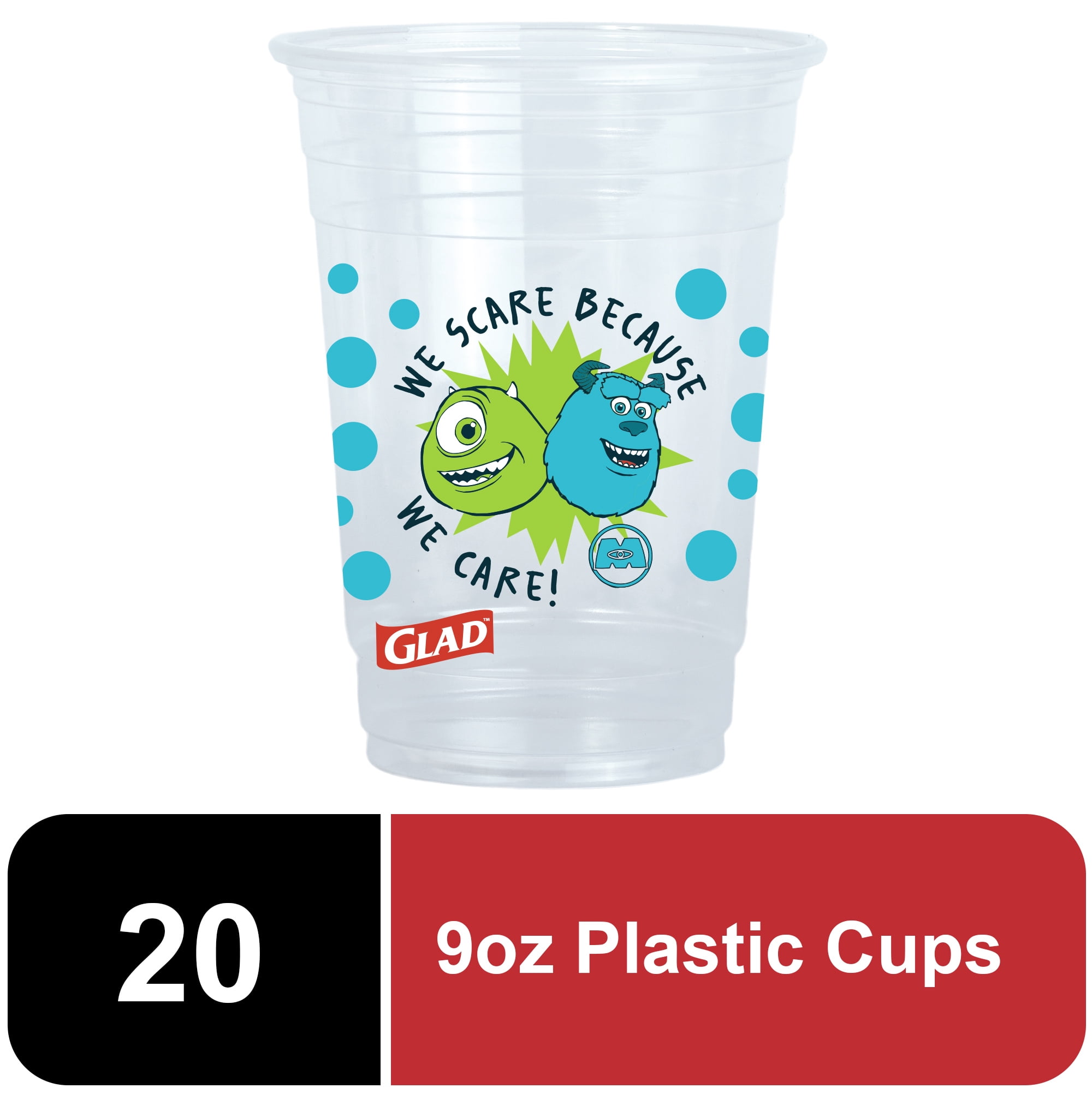 Glad For Kids Disney 9oz Printed Plastic Cups 20ct Monsters Inc.