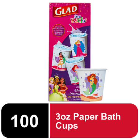 Glad For Kids Disney Princess 3oz Mini Bath Cups 100ct
