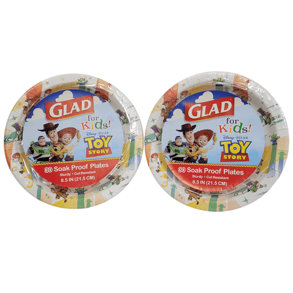 Glad For Kids! Toy Story 30 Soak Proof Paper Plates 8.5 in 2 Pack