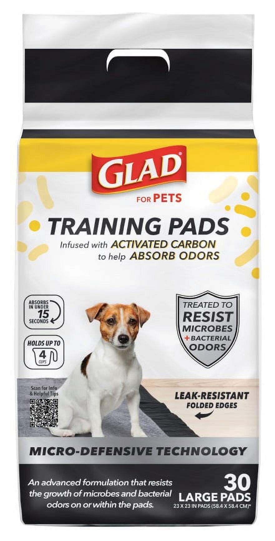 Glad For Pets Activated Carbon Dog Training Pads with MicroDefensive