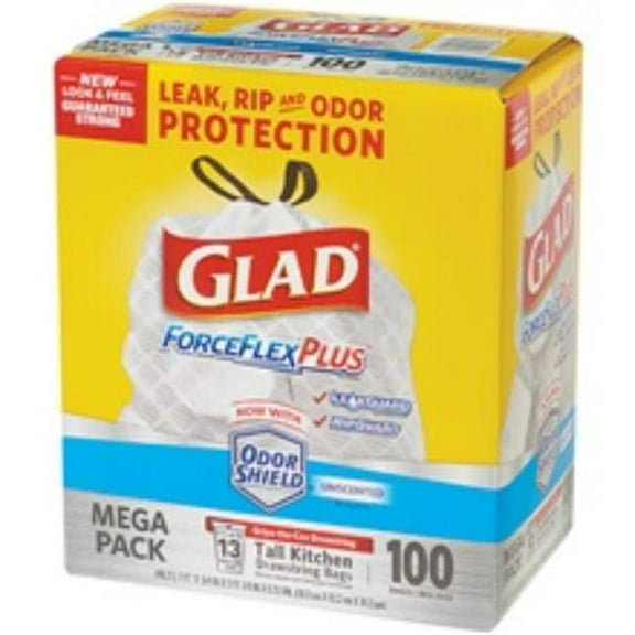 Glad ForceFlex  13 gal ForceFlex Trash Bags, White