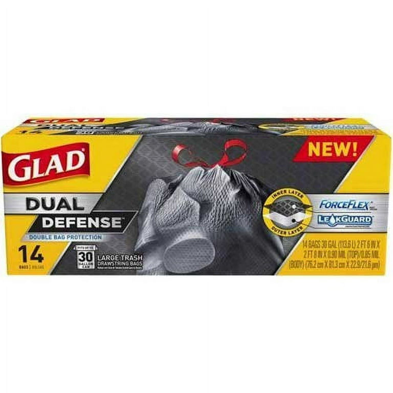 Glad Large Drawstring Trash Bags, ForceFlex 30 Gallon