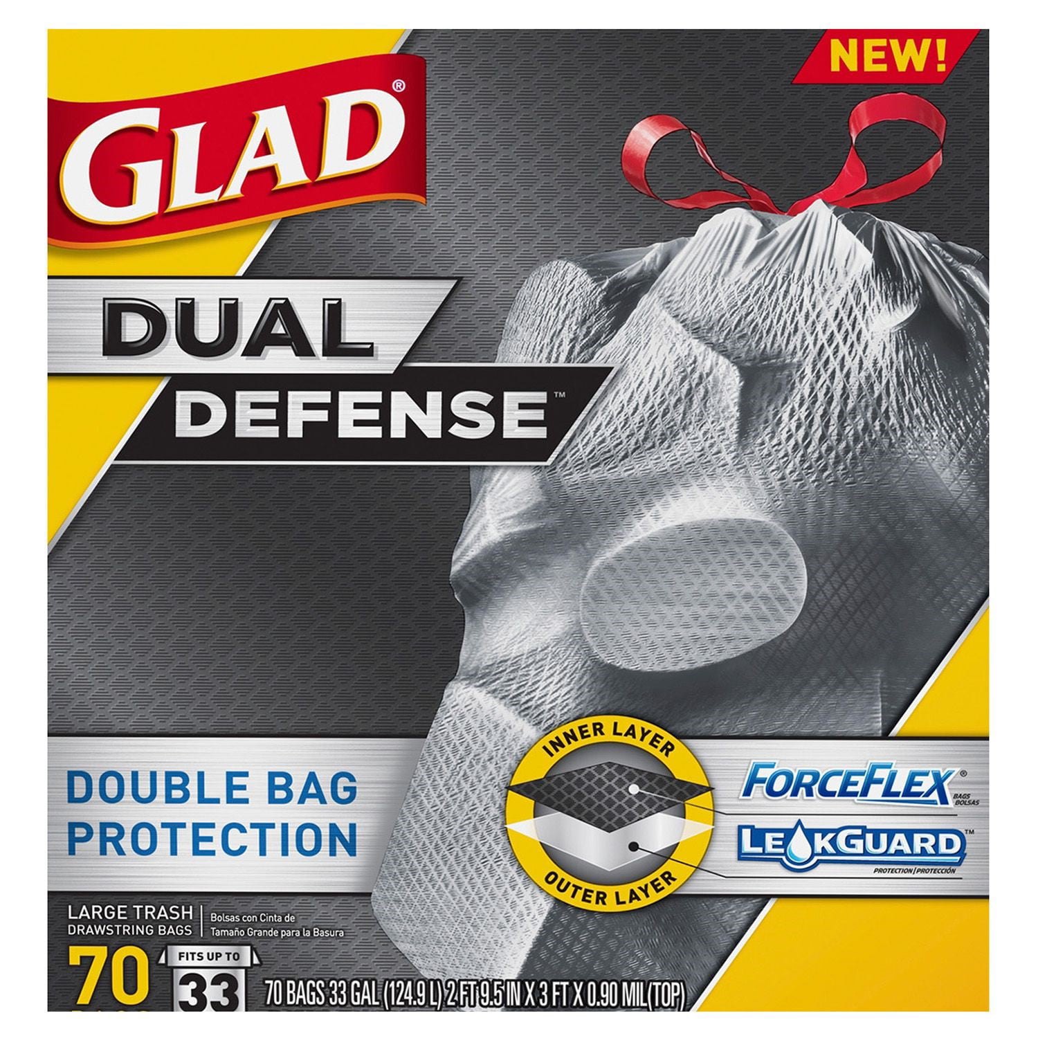 Glad ForceFlex Trash Bag 70 EA/BX