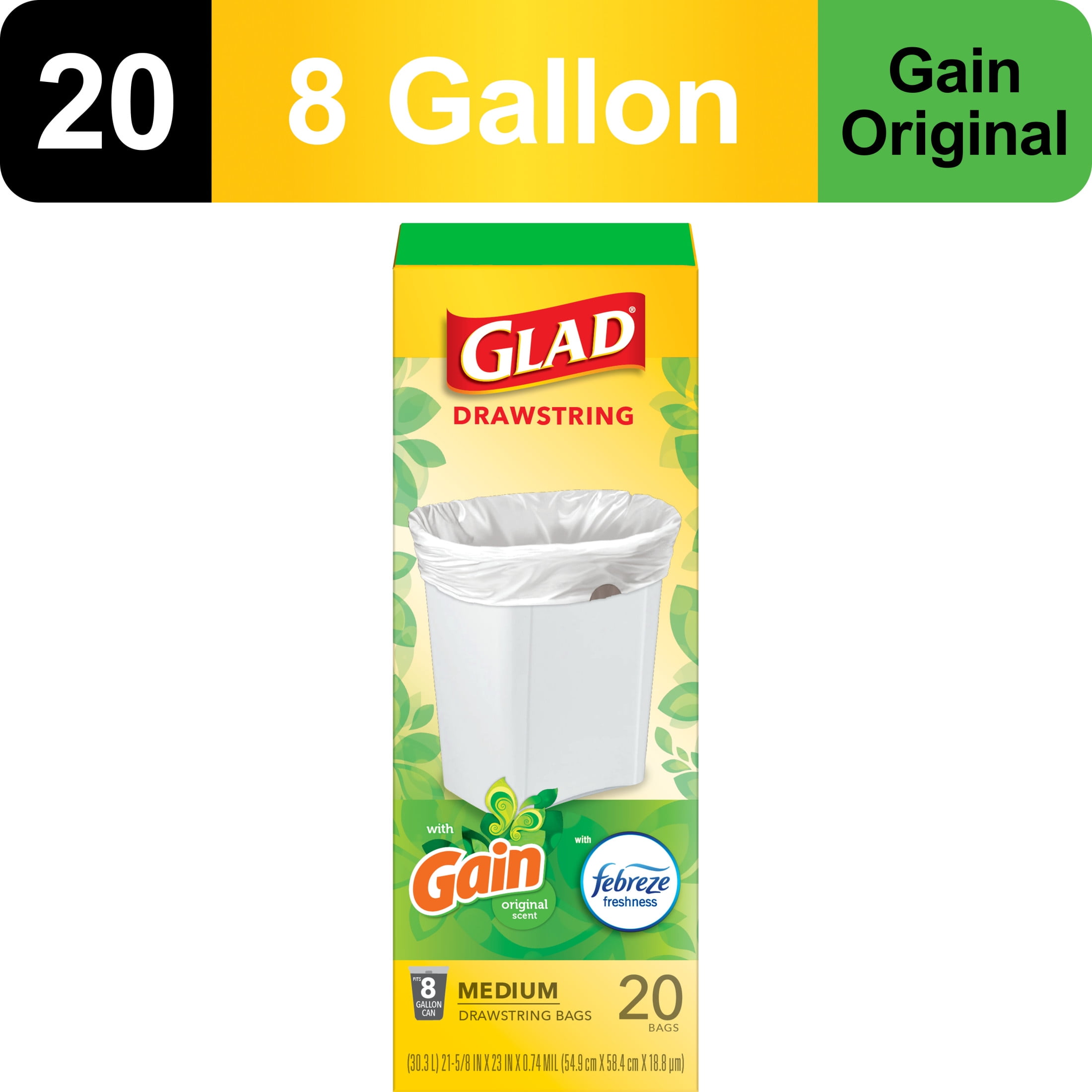 Glad ForceFlex Heavy Duty Trash Bags With Clorox, Mountain Air Scent, 30 Gallon, 40 Count