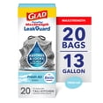 thumbnail image 1 of Glad ForceFlex MaxStrength LeakGuard 13-Gallon Tall Kitchen Trash Bags, Febreze Fresh Air Scent, 20 Bags, 1 of 14