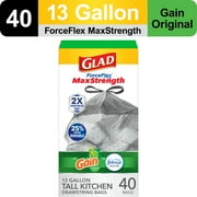 Glad ForceFlex MaxStrength Scented Kitchen Trash Bags, 13 Gallon, 40 Bags