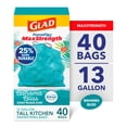 thumbnail image 1 of Glad ForceFlex MaxStrength Tall Kitchen Drawstring Trash Bags, 13 Gal, Bahama Bliss, 40 Count, 1 of 15